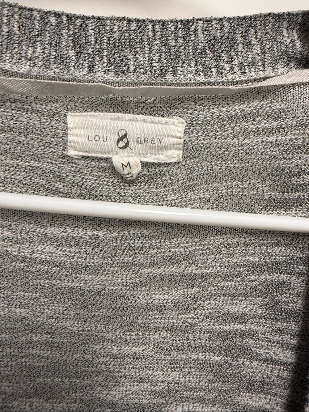 Lou & Grey Marled Light Gray Cardigan Sweater
